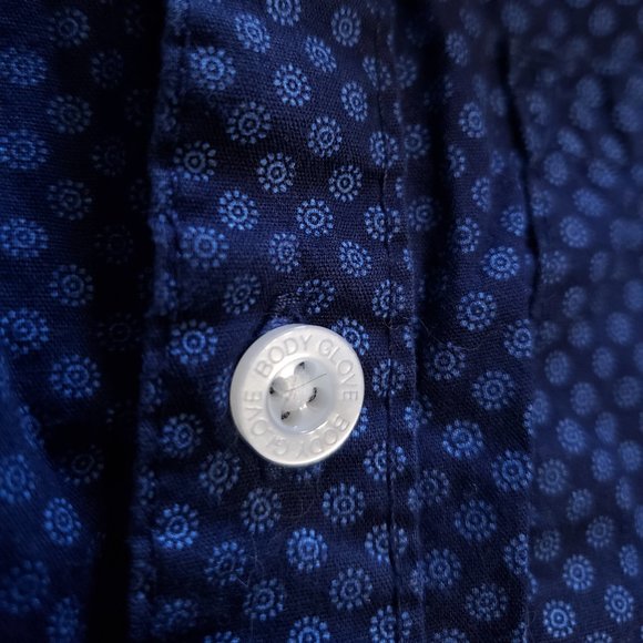 Long Sleeve Shirt Button Up Blue Colour Body Glove 100% Cotton Size 4 - Picture 4 of 4